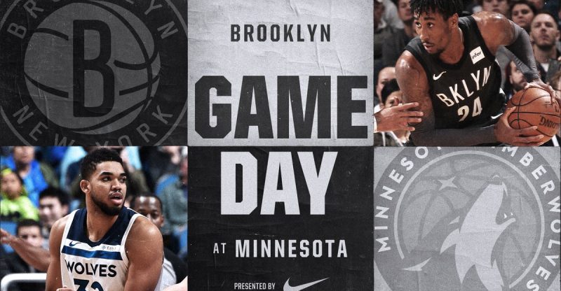 Brooklyn Nets at Minnesota Timberwolves 1-27-18 Graphic